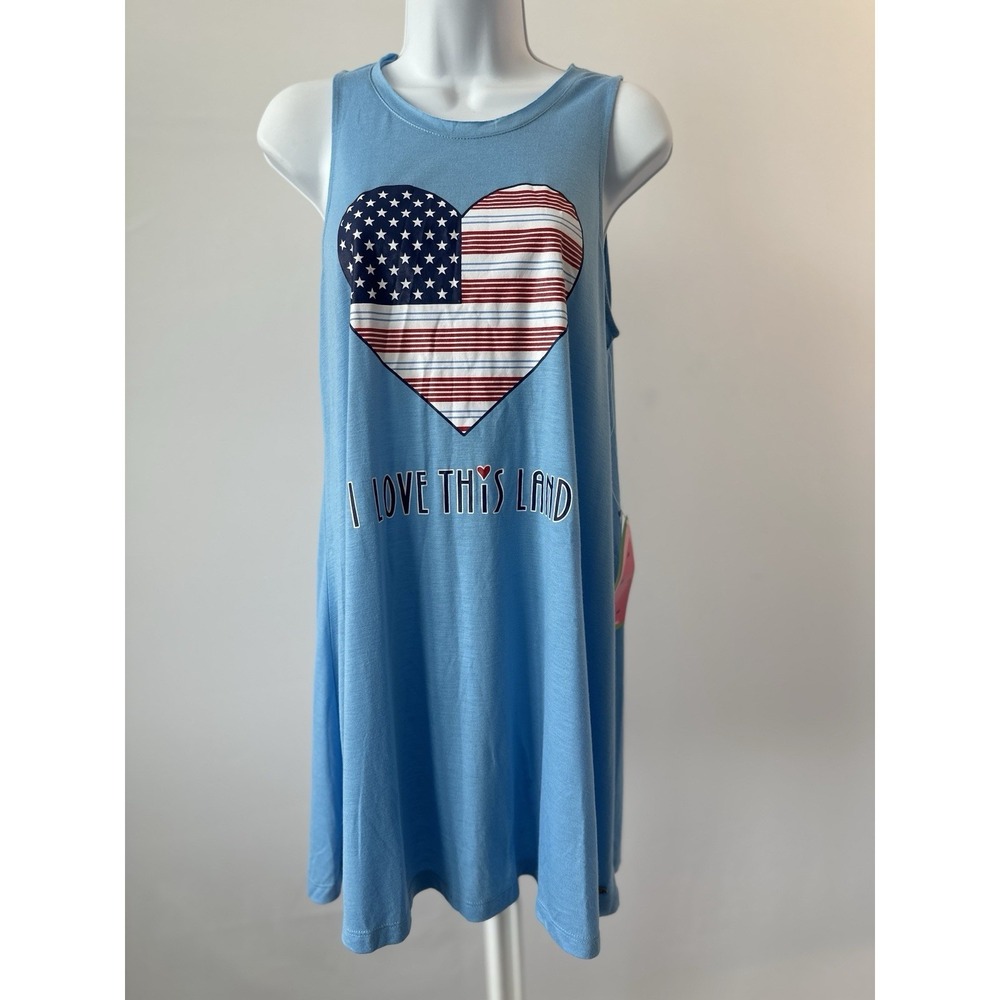 NWT!  Women's I love this Land USA July 4th Jadelynn Brooke Tank, Sz: Med (b1)